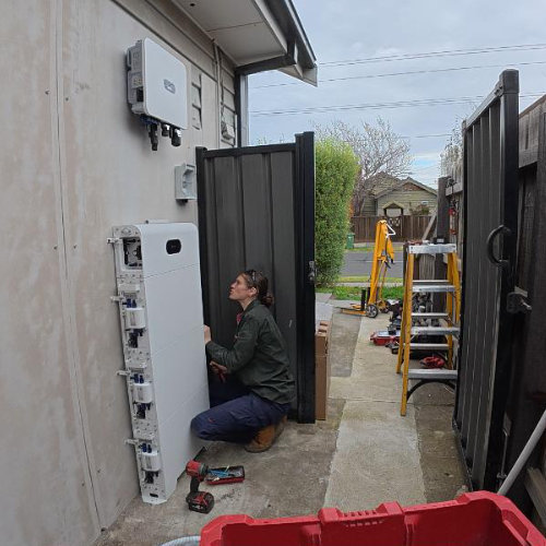 Battery Installation on Cementsheet