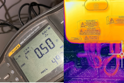 Electrical Tester and Thermal Image of Solar Inverter